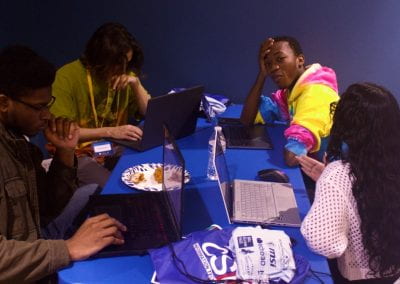 group of hackers working on project